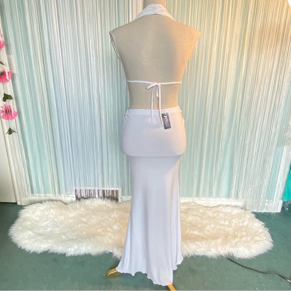 Rare Off-white Open back Ruffle Maxi Dress NWT - Picture 4 of 17